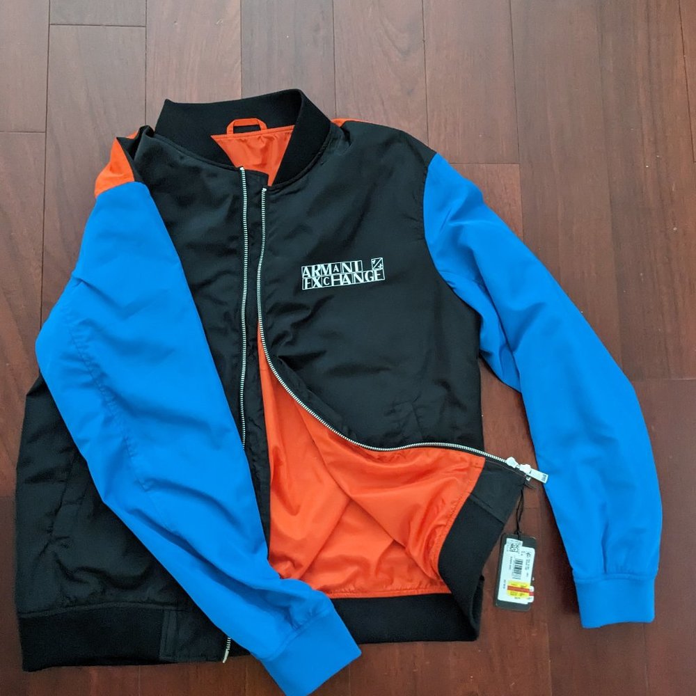 Armani Exchange Large Tricolor Bomber Jacket